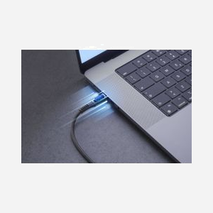 Cellularline USBDATADISC2CTAB2K : Câble USB-C vers USB-C 2m, Power Delivery 100W, 5A, écran LCD intégré pour suivi de la puissance de charge, noir. - Miniature 2