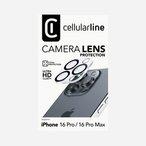 Cellularline Protecteur d'Objectif Caméra en Verre Trempé pour iPhone 16 Pro Max - Résistant Rayures et Chocs - 40.4x50x2.49mm - Transparent - Miniature 2