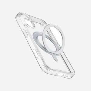 Cellularline SPINMAGIPH16T Housse pour iPhone 16 6.1" Transparent, Compatible MagSafe, Résistante aux Chocs et Rayures, Support Bureau, 75x150x12mm, 91g