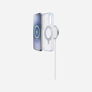 Cellularline SPINMAGIPH16T Housse pour iPhone 16 6.1" Transparent, Compatible MagSafe, Résistante aux Chocs et Rayures, Support Bureau, 75x150x12mm, 91g - Miniature 3