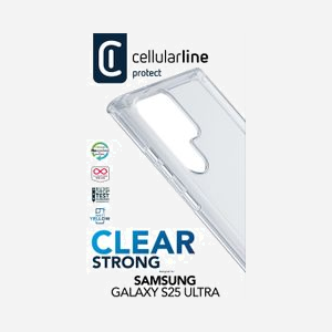 Cellularline CLEARDUOGALS25UT - Housse de protection transparente en caoutchouc pour Galaxy S25 Ultra 6.8" (17.3 cm), anti-choc/rayures/impacts, recharge sans fil