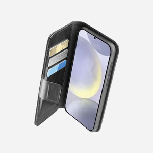Cellularline BOOKAG2GALS25K Étui Folio Noir pour Samsung Galaxy S25 (6.36") en Simili-cuir avec Support, Compartiments Cartes et Protection RFID - Miniature 1