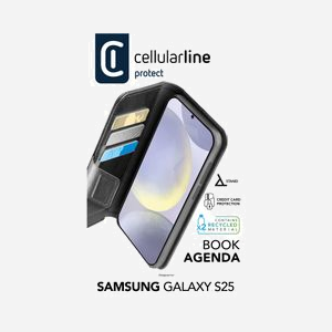 Cellularline BOOKAG2GALS25K Étui Folio Noir pour Samsung Galaxy S25 (6.36") en Simili-cuir avec Support, Compartiments Cartes et Protection RFID - Miniature 4
