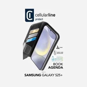 Cellularline Folio Noir pour Samsung Galaxy S25+ (6.82"), Simili-cuir, Support Bureau, Protection RFID, 3 Cartes, Fermeture Magnétique, Résistant aux Chocs et Rayures. - Miniature 4
