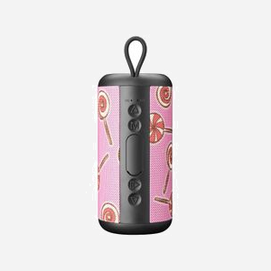 Music Sound BTSPKMSVERTICAL242 Enceinte Portable Mono Rose 5W RMS Bluetooth, AUX, Lecteur SD, Batterie 4h, 75x190mm, Câbles USB/AUX