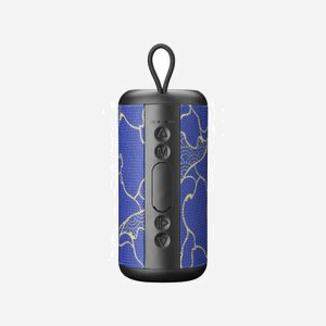 Music Sound BTSPKMSVERTICAL241 Enceinte Portable Mono 5W Bluetooth, Entrée AUX, Lecteur SD, Batterie 4h, Cylindre Bleu, Câbles AUX/USB/USB-C. 75x190mm, 384g