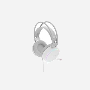 Casque Gaming Filaire GENESIS Neon 613 Blanc, Arceau Circum-Aural, USB Type-A, Jack 3.5mm, Rétroéclairage Multicolore, HP 50mm, 20-20000Hz, Micro Boom - Miniature 3