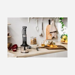 KitchenAid 5KHBV83EDG Mélangeur à Immersion 180W Gris, Bol 1L, 825-11600 tr/min, Lame Acier Inox, Fouet & Hachoir, Câble 1.53m, 220-240V - Miniature 3