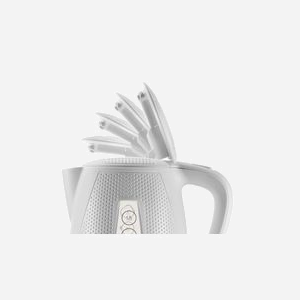 Unold 18550 Bouilloire 1.7L 1850W Blanc : Corps en plastique, filtre anti-calcaire amovible, indicateur niveau d'eau, base 360°, arrêt automatique, sans fil, certification CE/LFBG/ROHS/REACH - Miniature 5