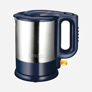 Bouilloire Unold 18018 1.5L 2200W Bleu/Inox, Corps en plastique et Acier inoxydable, Indicateur de niveau d'eau, Arrêt sécurité surchauffe, Base 360°, Sans fil
