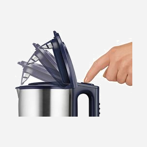 Bouilloire Unold 18018 1.5L 2200W Bleu/Inox, Corps en plastique et Acier inoxydable, Indicateur de niveau d'eau, Arrêt sécurité surchauffe, Base 360°, Sans fil - Miniature 4