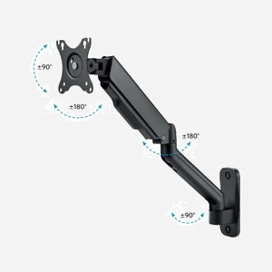 Techly ICA-LCD-G112E Support Mural Orientable pour Écran 17-32" (43.2-81.3cm) VESA 75x75/100x100, Charge Max 9kg, Inclinaison +/-90°, Rotation 180° - Miniature 3