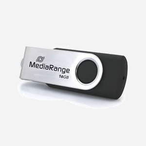 MediaRange MR1951 Lecteur USB Flash 16 Go USB Type-C 3.2 Gen 1 Noir et Argent, corps en métal, 50 Mo/s lecture, 15 Mo/s écriture, format pivotant - Miniature 2
