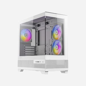 Antec CX500m ARGB Mini Tower Blanc, Acier & Verre, Carte Mère ITX/micro ATX, 2x120mm Latéral, 1x120mm Arrière, USB 3.2, Sans Bloc d'Alimentation