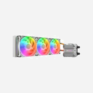 COUGAR Gaming Refroidisseur liquide AIO 360mm Blanc - Radiateur 394mm, 3x120mm PWM 500-2200 RPM, Airflow 64.95 CFM, Sockets Intel/AMD, RGB - Miniature 2