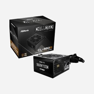 Asrock CL-550B Challenger - Alimentation 550W ATX - 20+4 Pin, 80 PLUS Bronze, Ventilateur 12cm, Câbles UC/PATA/SATA, Version ATX 2.52 - Miniature 1