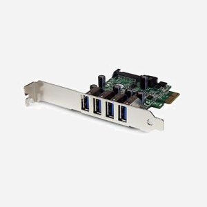 StarTech.com Carte Contrôleur PCIe USB 3.2 Gen 1 4 Ports (5Gbps) avec UASP, Alimentation SATA, Chipset NEC uPD720201, Compatible Windows/Server