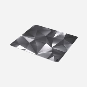 ENDORFY Crystal Black L - Tapis de Souris Gaming 450x400mm, Surface Tissu Noir/Blanc, Base Caoutchouc Antidérapante, Bords Cousus, Épaisseur 3mm