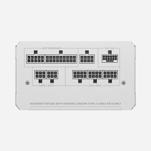 Corsair RMe Series RM1000e Alimentation 1000W ATX Modulaire Blanc, 80 PLUS Gold, Ventilateur 12cm, Connecteur 24-pin ATX, Version ATX 3.1 - Miniature 3