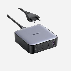 Ugreen Nexode 90928 Chargeur Secteur 100W Gris avec 3x USB-C et 1x USB 2.0, Compatibilité Universelle, Technologie GaN, EU Plug