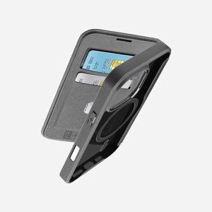 Cellularline DAILYMAGIPH16PROK : Étui Folio Simili-Cuir Noir pour iPhone 16 Pro (6.3"), Compatible MagSafe, 2 Rangements Cartes, Protection Anti-Rayures & Anti-Bactérienne. - Miniature 4