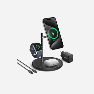 Anker MagGo B25M3311 Station de Charge Intérieure USB 25W, Recharge Sans Fil 15W, Compatible MagSafe, pour iPhone, Apple Watch et AirPods, Noir - Miniature 2