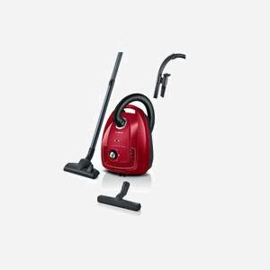 Bosch Serie 4 BGD38RD1H Aspirateur sans Sac 4L 600W Rouge, Aspiration Sèche, Filtre Micro, Niveau Sonore 79dB, Rayon d'Action 10m