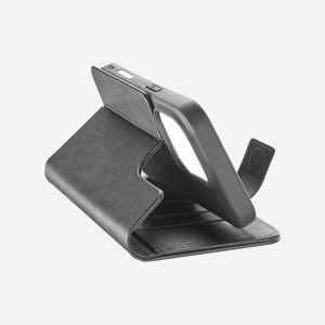 Cellularline Folio BOOKAG2IPH16PROK Noir pour iPhone 16 Pro 6.3", simili-cuir, 3 compartiments cartes, support bureau, protection antichoc & RFID, fermeture magnétique - Miniature 3