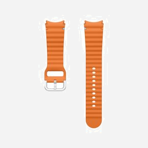 Samsung Bracelet Sport Silicone Orange (M/L) ET-SNL31LOEGEU pour Galaxy Watch7/Watch6/Watch5 Pro/Watch4, Caoutchouc, Boucle Argent - Miniature 1