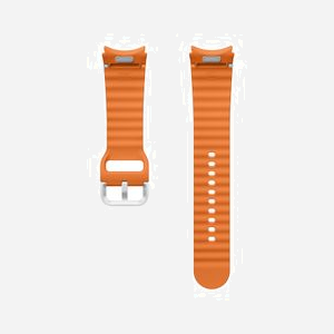 Samsung Bracelet Sport Silicone Orange (M/L) ET-SNL31LOEGEU pour Galaxy Watch7/Watch6/Watch5 Pro/Watch4, Caoutchouc, Boucle Argent - Miniature 2