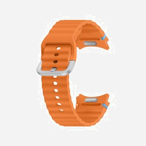Samsung Bracelet Sport Silicone Orange (M/L) ET-SNL31LOEGEU pour Galaxy Watch7/Watch6/Watch5 Pro/Watch4, Caoutchouc, Boucle Argent - Miniature 3