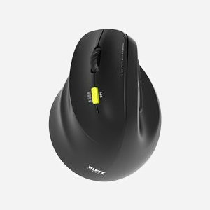 Port Designs 910008 Souris Ergonomique Gaucher sans Fil RF + Bluetooth, Optique 2400 DPI, 5 Boutons, USB-C, Compatible Windows/macOS/Android/ChromeOS - Miniature 1