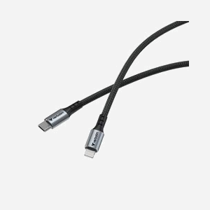 Verbatim Câble Lightning vers USB-C 1.2m Noir - USB 2.0, 480 Mbit/s, Power Delivery 60W, gaine nylon, diamètre 3.8mm - Réf. 31844 - Miniature 2