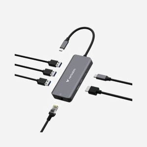 Verbatim Hub USB-C 3.2 Gen 1 (3.1 Gen 1) vers HDMI, RJ-45, USB-A/C 3.2 Gen 1, 5 Gbps, 4K Ultra HD, Gigabit Ethernet, compatible Windows/macOS/Android - Miniature 2