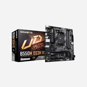 GIGABYTE B550M DS3H R2 - Carte mère AMD B550, Socket AM4, DDR4 jusqu'à 4733MHz (O.C.), 2x M.2 PCIe 4.0/3.0, LAN 1GbE, USB 3.2 Gen 1 - Miniature 1
