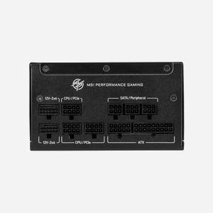 MSI MPG A1000GS PCIE5 - Alimentation ATX 1000W 80 PLUS Gold, PFC Actif, Câblage Modulaire, Ventilateur 135mm FDB - Connecteurs 24-pin ATX, PCIe 16 broches - Miniature 2