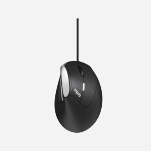 Rapoo EV200 Souris Optique USB Type-A 1600 DPI Droitier - 3 Boutons Programmables, Molette, Noir/Argent, Compatible Windows/macOS - 117x76x69mm - Miniature 2