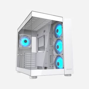 COUGAR Gaming FV150 RGB Boîtier PC Midi Tower Blanc, ATX/micro ATX/Mini-ITX, 2x 3.5", 2x 2.5", 3x 120mm latéraux, 1x 120mm arrière, USB 3.2 Gen 1/Gen 2 Type-A/Type-C - Miniature 1