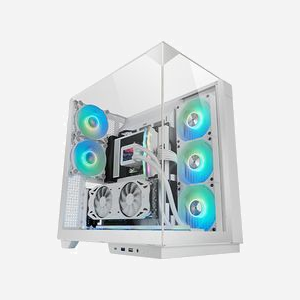 Mars Gaming MC-3GFW Tower Blanc - Boîtier PC ATX/microATX/Mini-ITX, 1x3.5", 3x2.5", 7 slots, Vitre trempée, 2x120mm AR, USB 3.2 Gen 1/2, éclairage RGB. - Miniature 2