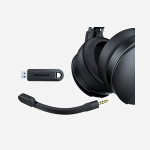 COUGAR Gaming 3HW50G53B.0001 Casque Circum-Aural Sans Fil 2.4GHz, Portée 10m, HP 53mm, Micro Omnidirectionnel Amovible, Autonomie 20h, Noir - Miniature 4