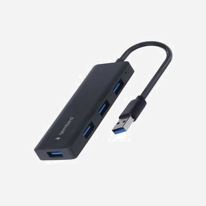 Station d'accueil Gembird UHB-U3P4-03 USB 3.2 Gen 1 Type-A, 4 Ports Type-A, Taux de Transfert 5 Gbit/s, Dimensions 30x105x10mm, Compatible Windows, CE/RoHS