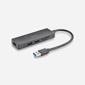 NGS IHUB READER : Hub USB 3.2 Gen 1 Type-A 3 ports + Lecteur Cartes SD/MicroSD (TransFlash) - Taux Transfert 5000 Mbit/s - Câble 0.19m - Noir - Miniature 4