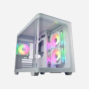 FSP S380-WA Micro Tower Blanc (micro ATX/Mini-ITX) - 2x120mm Latéral, 1x120mm Arrière, Baies 2x2.5"/2x3.5", USB 3.2 Gen1/Gen2, SPCC/Verre Trempé - Miniature 2
