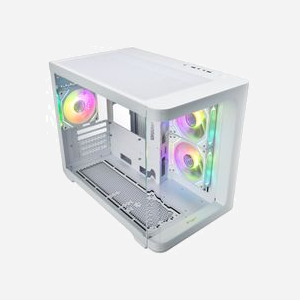 FSP S380-WA Micro Tower Blanc (micro ATX/Mini-ITX) - 2x120mm Latéral, 1x120mm Arrière, Baies 2x2.5"/2x3.5", USB 3.2 Gen1/Gen2, SPCC/Verre Trempé - Miniature 3