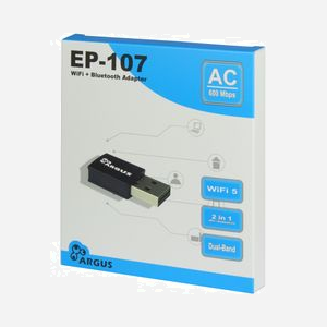Inter-Tech 88883056 Adaptateur USB Wi-Fi 5 (802.11ac) / Bluetooth 4.2 600 Mbit/s bi-bande 2.4/5GHz, compatible Windows/macOS/Linux - Miniature 2