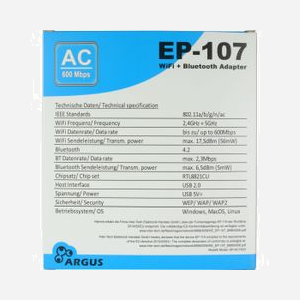 Inter-Tech 88883056 Adaptateur USB Wi-Fi 5 (802.11ac) / Bluetooth 4.2 600 Mbit/s bi-bande 2.4/5GHz, compatible Windows/macOS/Linux - Miniature 3