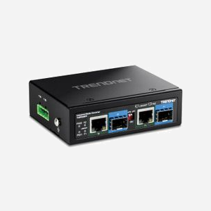 Trendnet TI-BF22SFP Convertisseur Media Gigabit Ethernet, 2x RJ45, 2x SFP, PoE 90W, IEEE 802.3bt, Boîtier Métal IP30, Température -40°C à 75°C - Miniature 2