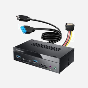 GRAUGEAR G-MP03CR-AU Hub 10000 Mbit/s, 2x USB 3.2 Gen 1 Type-A, 2x USB 3.2 Gen 1 Type-C, Lecteur SD/MicroSD, Jack 3.5mm, Câble 0.65m, 148x86x41mm