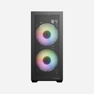 LC-Power LC-717B-ON Boîtier PC Midi Tower Blanc ATX/micro ATX/Mini-ITX, 3x3.5", 4x2.5", USB 3.2 Gen 1/Gen 2, Vitre Trempée, Ventilation 120/140mm, RGB - Miniature 2