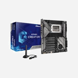 Asrock WRX80 CREATOR R2.0, Socket sWRX8 AMD WRX80, DDR4 ECC/Non-ECC, 2To max, M.2, SATA III, RAID 0/1/5/10, WiFi 6E, 10GbE, Extended ATX - Miniature 1